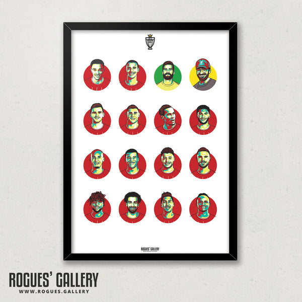 Liverpool FC 2019-20 Complete #GetBehindTheLads Squad - A3 Champions Icon Print