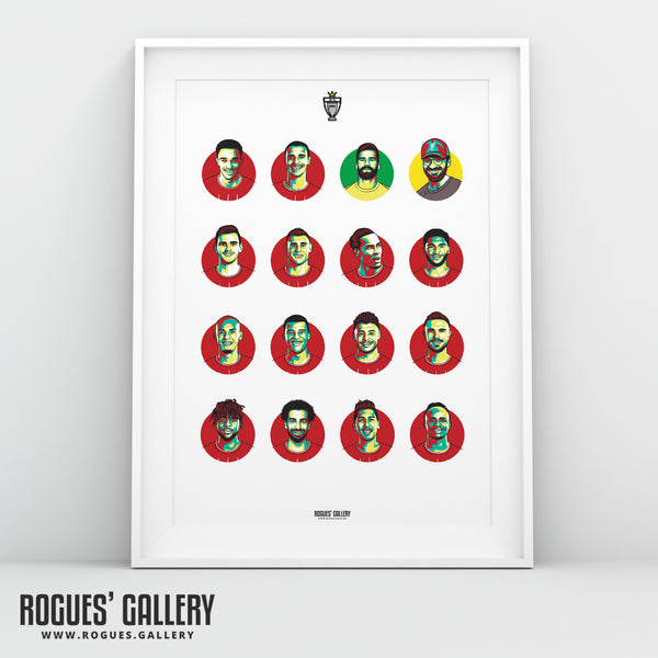 Liverpool FC 2019-20 Complete #GetBehindTheLads Squad - A3 Champions Icon Print
