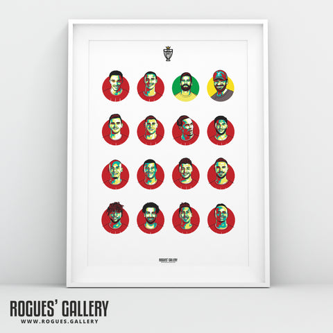 Liverpool FC 2019-20 Complete #GetBehindTheLads Squad - A3 Champions Icon Print