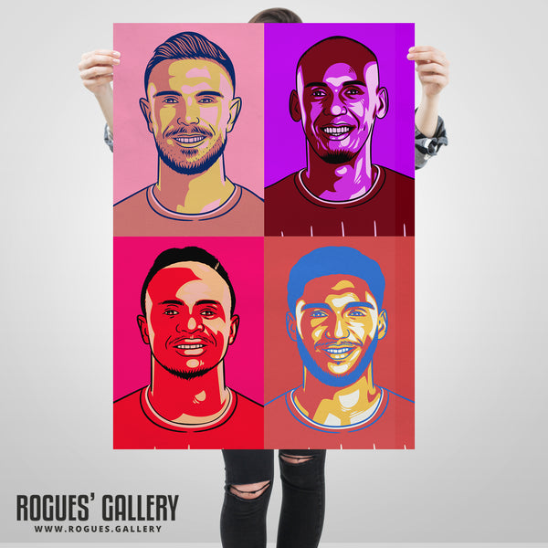 Liverpool Premier League Champions Pop Art Portraits - 4 A1 Size Print Sets