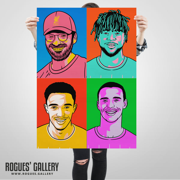 Liverpool Premier League Champions Pop Art Portraits - 4 A1 Size Print Sets