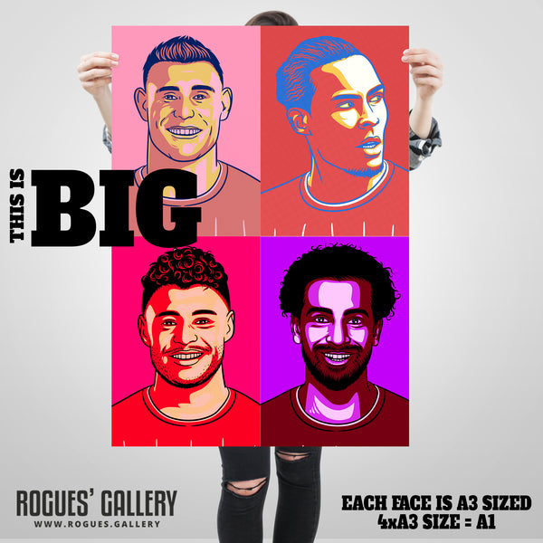 Liverpool Premier League Champions Pop Art Portraits - 4 A1 Size Print Sets