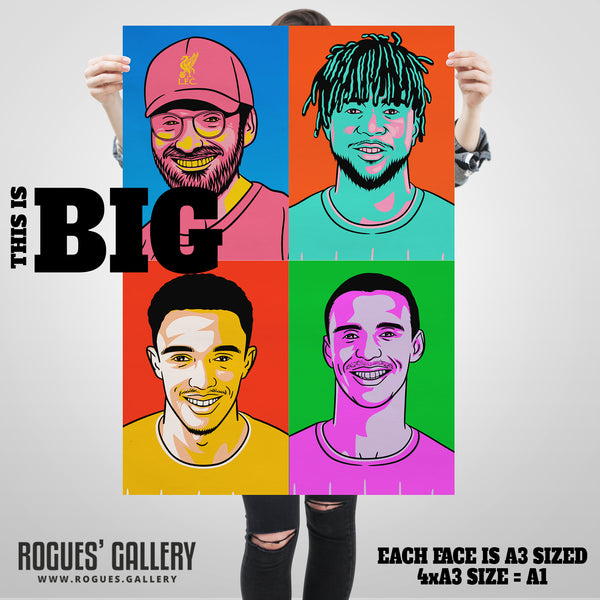 Liverpool Premier League Champions Pop Art Portraits - 4 A1 Size Print Sets