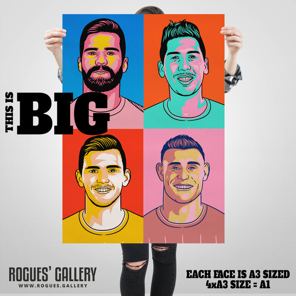 Liverpool Premier League Champions Pop Art Portraits - 4 A1 Size Print Sets