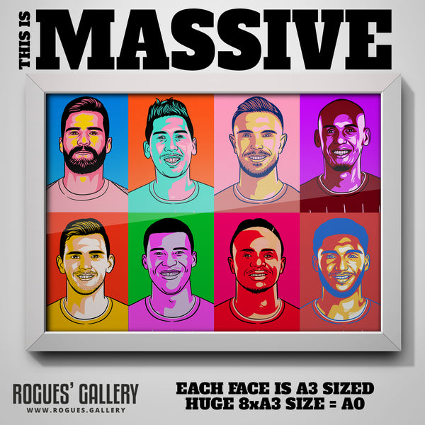 Liverpool 2020 Premier League Champions Pop Art Portraits - 2 A0 Size Print Sets