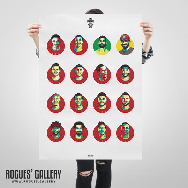 Liverpool FC 2019-20 Complete #GetBehindTheLads Squad - A1 Champions Icons Print