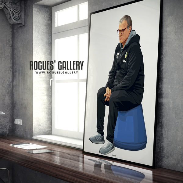 Bielsa's Blue Bucket - Leeds Utd - A0, A1 or A3 Print