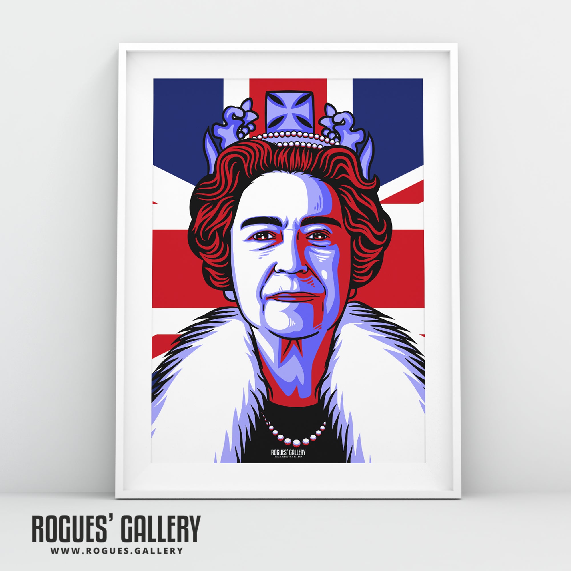 The Queen - Union Jack - A3, A1 or A0 Print
