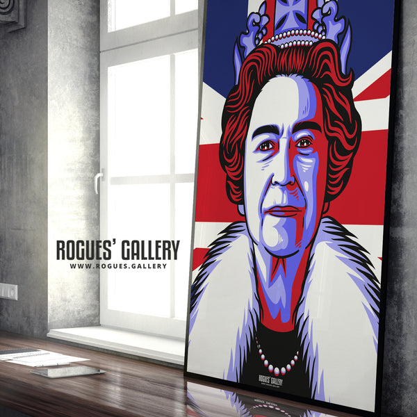 The Queen - Union Jack - A3, A1 or A0 Print