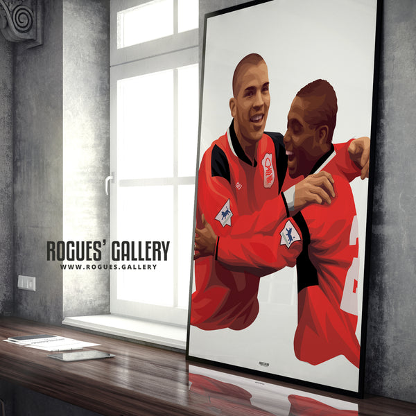 Made In Nottingham - Stan Collymore & Bryan Roy Version - Nottingham Forest - A0, A1 or A3 Print