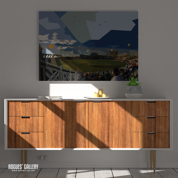 Trent Bridge: A September Evening at The T20 - Notts CCC The Outlaws - A0, A1 or A3 Print