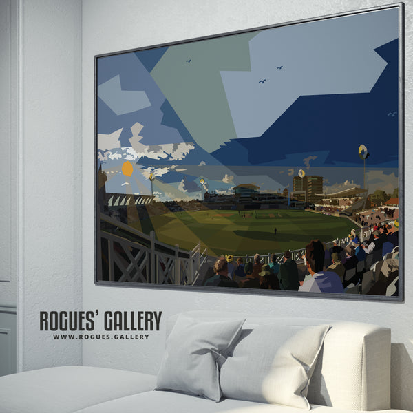 Trent Bridge: A September Evening at The T20 - Notts CCC The Outlaws - A0, A1 or A3 Print
