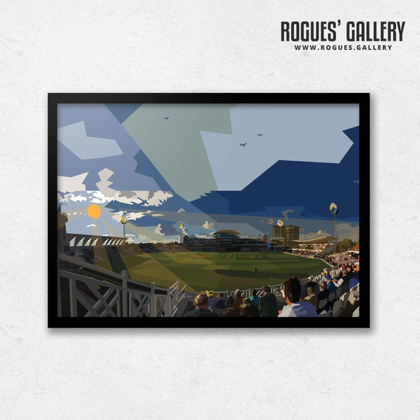 Trent Bridge: A September Evening at The T20 - Notts CCC The Outlaws - A0, A1 or A3 Print