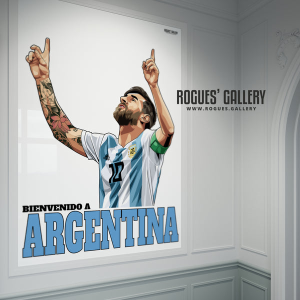 Messi: Welcome To Argentina - A0, A1 or A3 Print