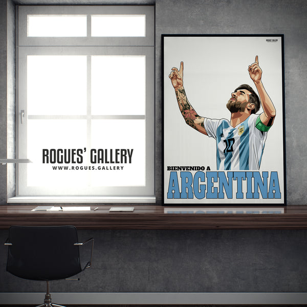 Messi: Welcome To Argentina - A0, A1 or A3 Print