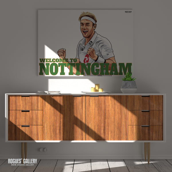 Stuart Broad: Welcome To Nottingham - Notts CCC - A0, A1 or A3 Print