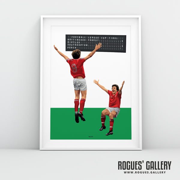 Scoring at Wembley Stadium - Garry Birtles with Robbo - Nottingham Forest - A0, A1 or A3 Print