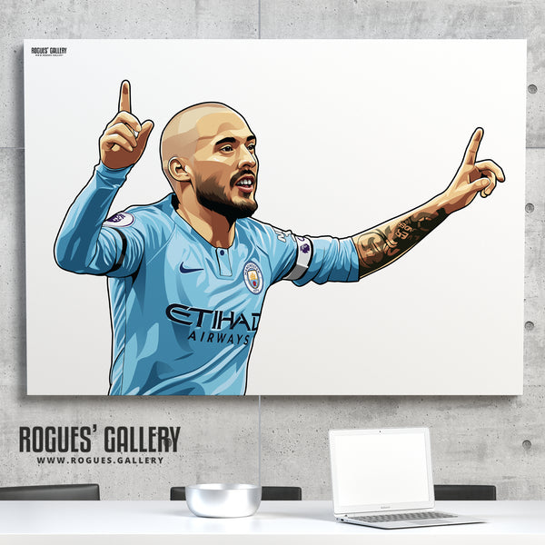 David Silva: Welcome To Manchester - A0, A1 or A3 Print - with or without text