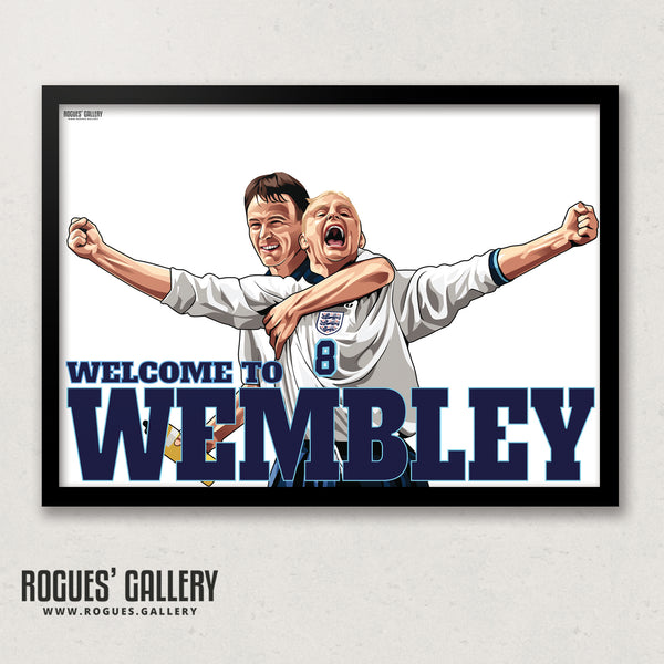 Gazza & Teddy: Welcome To Wembley - With or without text - A0, A1 or A3 Prints