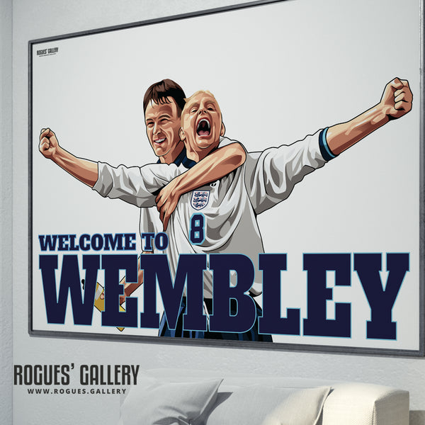 Gazza & Teddy: Welcome To Wembley - With or without text - A0, A1 or A3 Prints