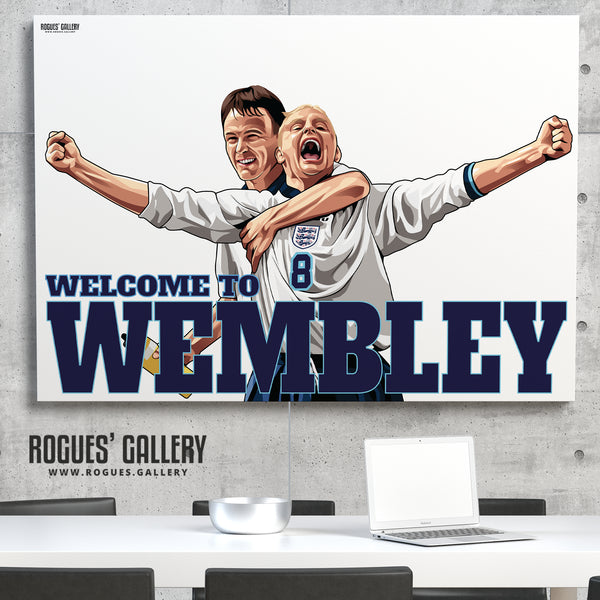 Gazza & Teddy: Welcome To Wembley - With or without text - A0, A1 or A3 Prints