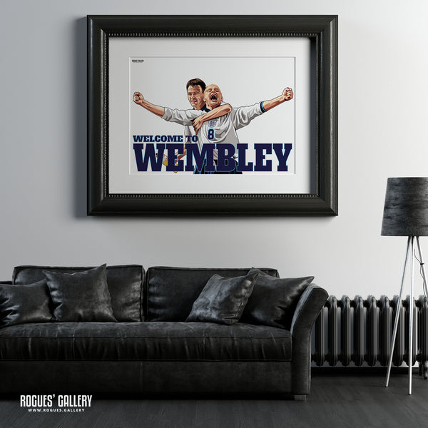 Gazza & Teddy: Welcome To Wembley - With or without text - A0, A1 or A3 Prints