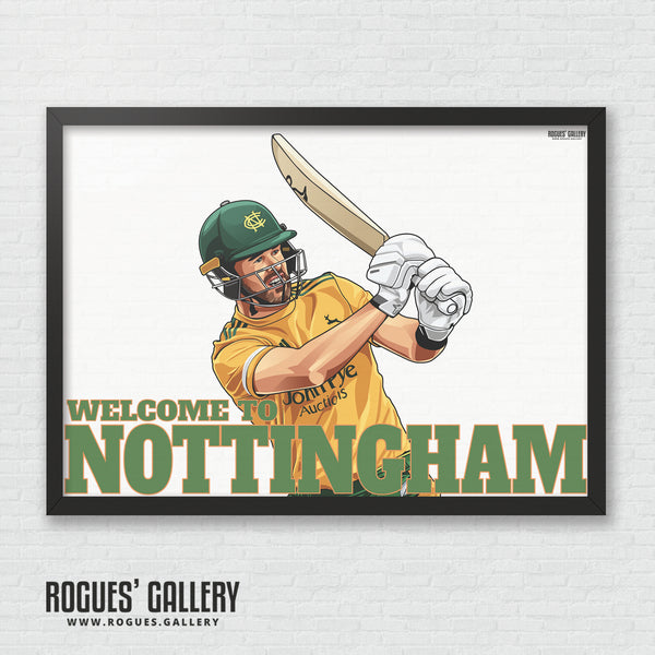 Dan Christian: Welcome To Nottingham - Notts Outlaws Vitality Blast Champions - A0, A1 or A3 Print
