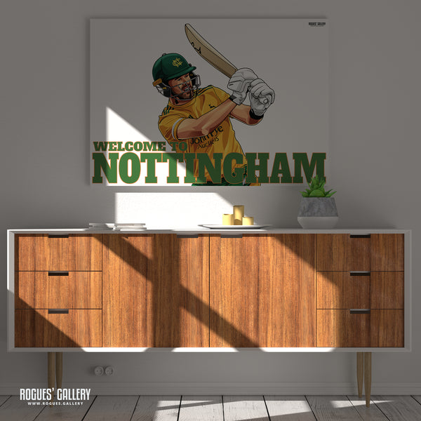 Dan Christian: Welcome To Nottingham - Notts Outlaws Vitality Blast Champions - A0, A1 or A3 Print