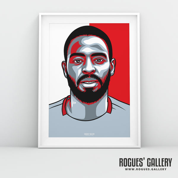 Abdoulaye Diallo - Red & White - A3 Icon Print