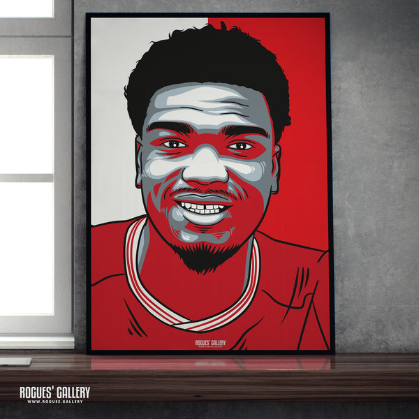 Loic Mbe Soh - Red & White - A3 Icon Print