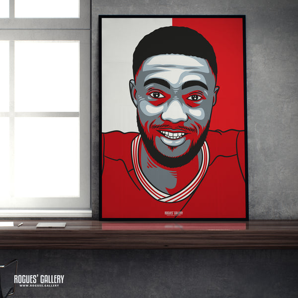 Tyler Blackett - Red & White - A3 Icon Print