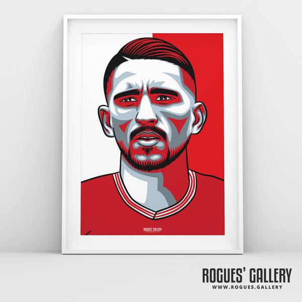 Anthony Knockaert - Red & White - A3 Icon Print