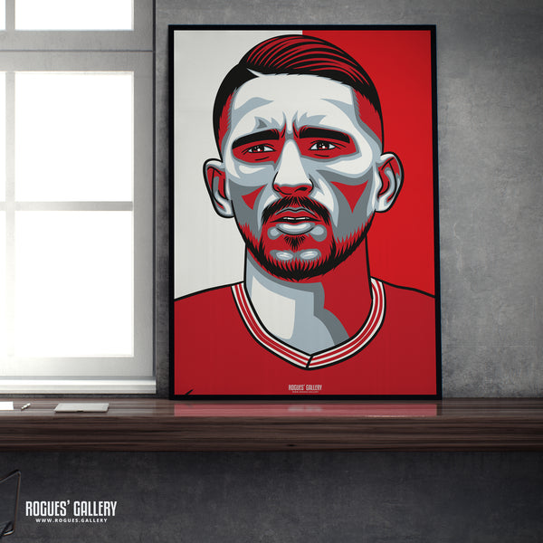 Anthony Knockaert - Red & White - A3 Icon Print