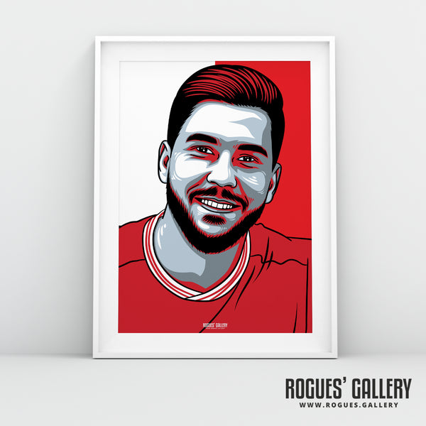 Miguel Angel Guerrero - Red & White - A3 Icon Print