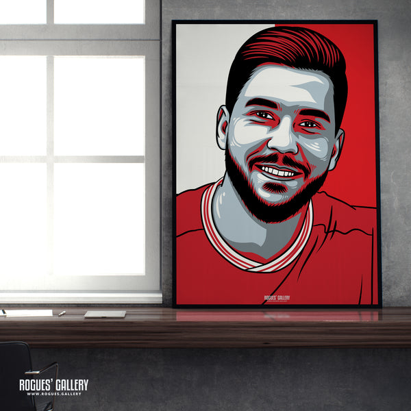 Miguel Angel Guerrero - Red & White - A3 Icon Print