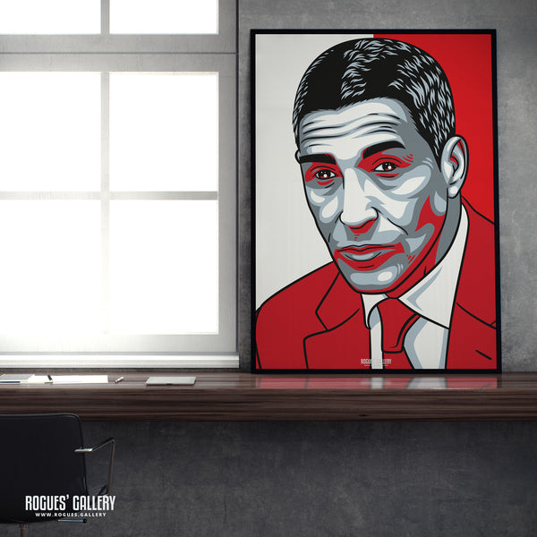 Chris Hughton - Red & White - A3 Icon Print