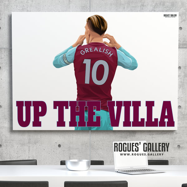 Jack Grealish: Up The Villa - Aston Villa FC - A0, A1 or A3 Print - with or without text