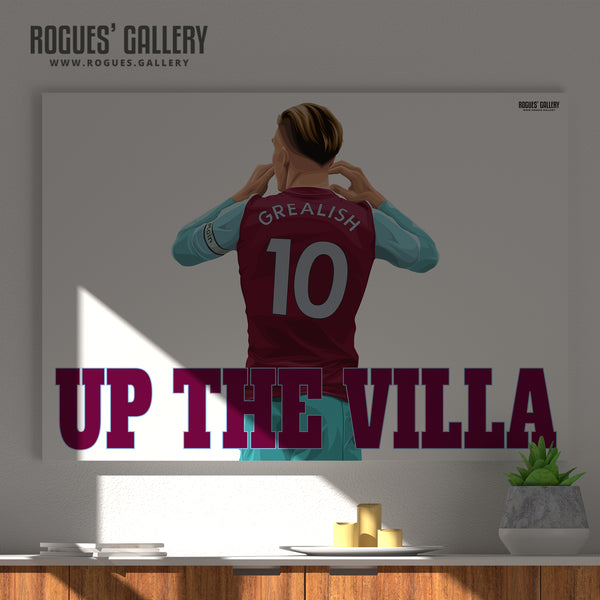 Jack Grealish: Up The Villa - Aston Villa FC - A0, A1 or A3 Print - with or without text