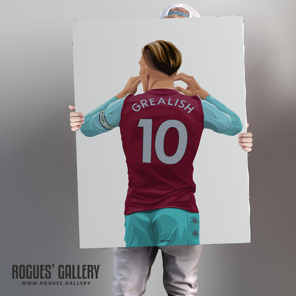 Jack Grealish: Up The Villa - Aston Villa FC - A0, A1 or A3 Print - with or without text