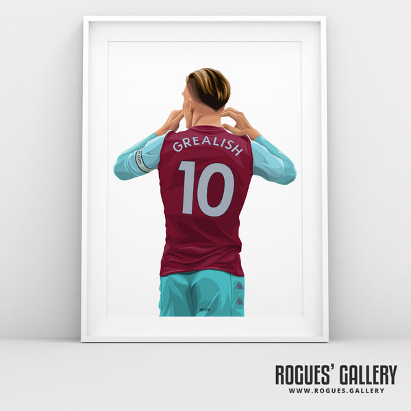Jack Grealish: Up The Villa - Aston Villa FC - A0, A1 or A3 Print - with or without text