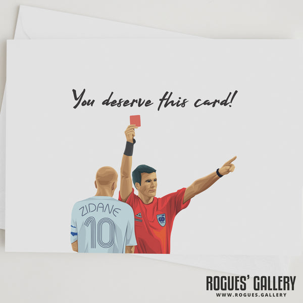 Zidane - Red Card Greeting Card.
