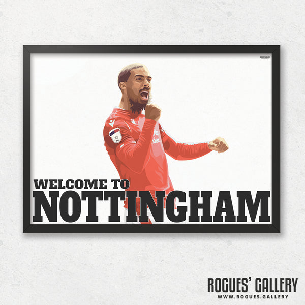 Lewis Grabban: Welcome To Nottingham - Forest Striker - A0, A1 or A3 Print