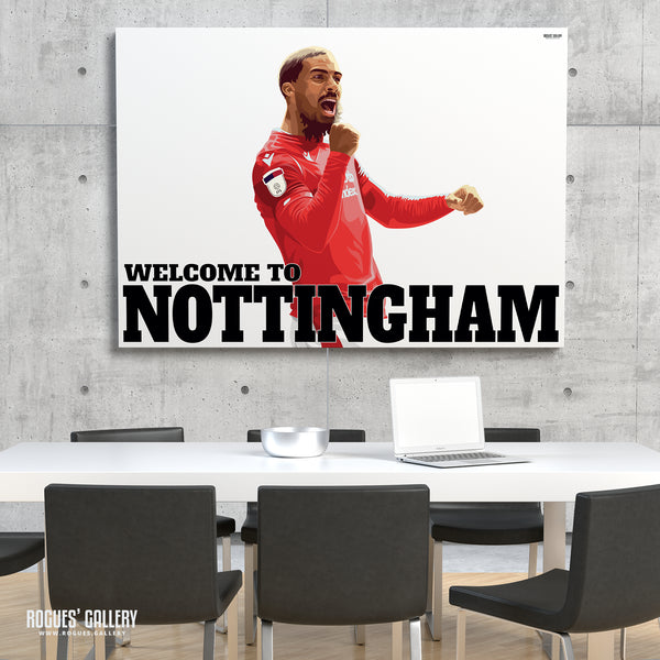 Lewis Grabban: Welcome To Nottingham - Forest Striker - A0, A1 or A3 Print
