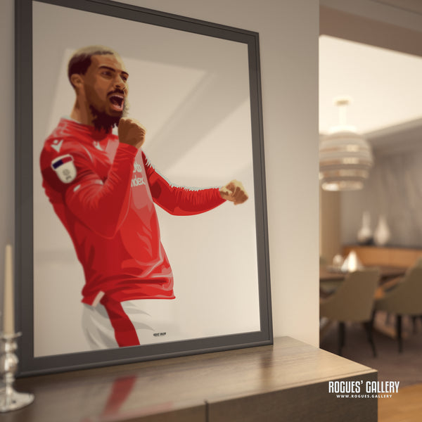 Lewis Grabban: Goal Portrait - Forest Striker - A0, A1 or A3 Print