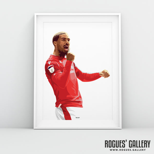 Lewis Grabban: Goal Portrait - Forest Striker - A0, A1 or A3 Print