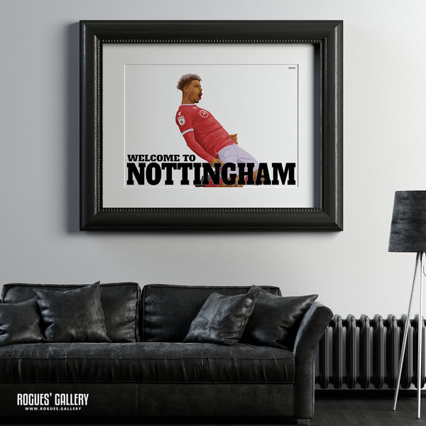 Lyle Taylor: Welcome To Nottingham - Forest Striker - A0, A1 or A3 Print