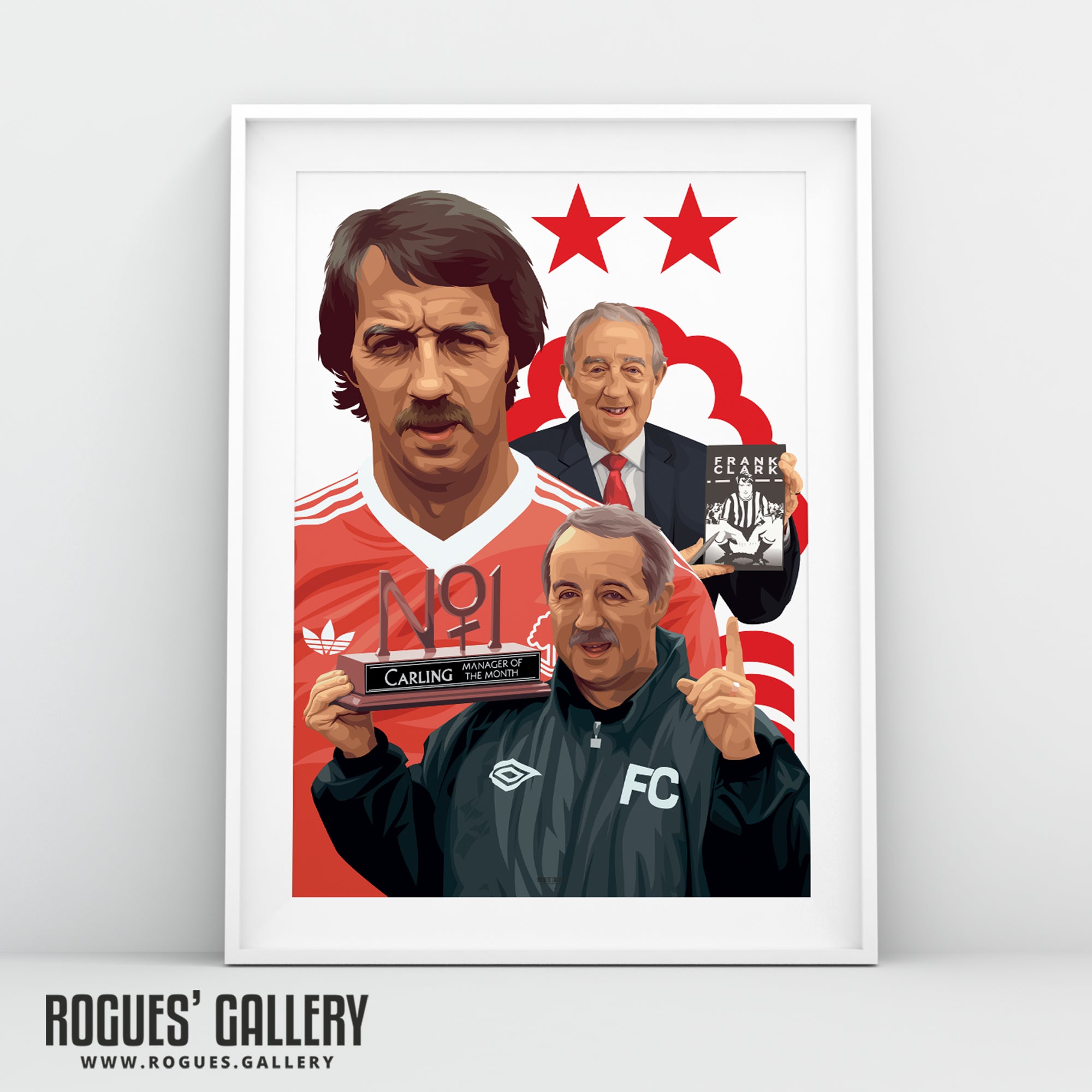 Frank Clark - (Signed) Player, Manager, Chairman & Legend - A3 Print