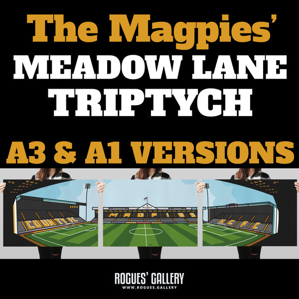 Meadow Lane - Home of Notts County FC - Set of three A3 or A1 Sized Prints