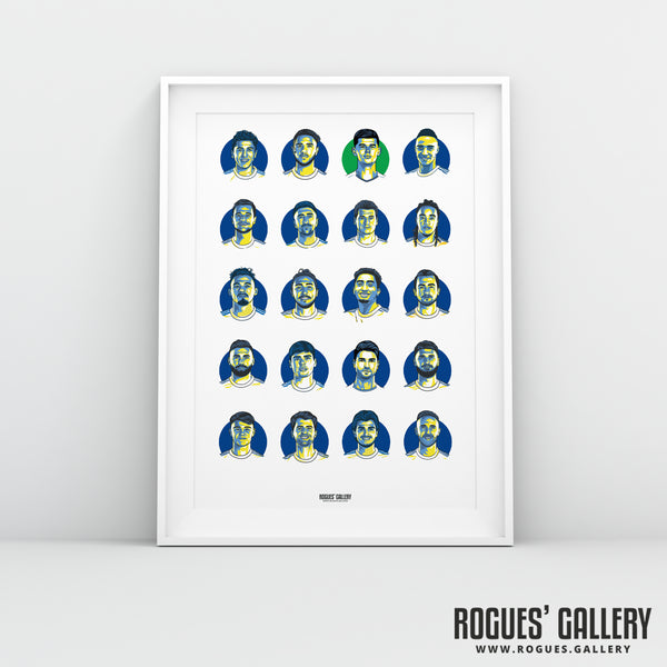Leeds Utd FC #GetBehindTheLads 2021 Squad - A3, A2, A1 or A0 Art Print