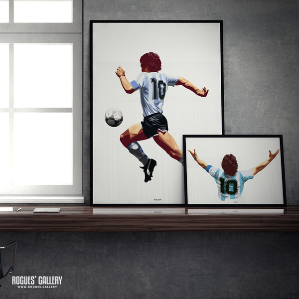 Maradona - 'Hail Maradona' & 'Poetry In Motion' - A3, A2, A1 or A0 Art Prints